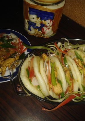 A picture of Bao bun steamed chinese bun.