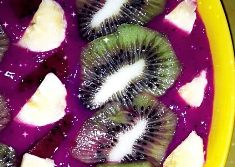 Resep Smoothies bowl (dragonfruit banana) Anti Gagal