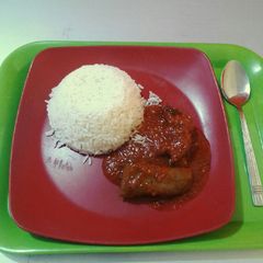 A picture of My very simple Cow Leg Stew & White Rice.
