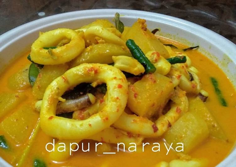 Langkah meracik Gulai cumi plus plus, Bikin Ngiler