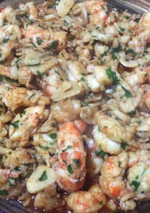 Una foto de Gambas al ajillo