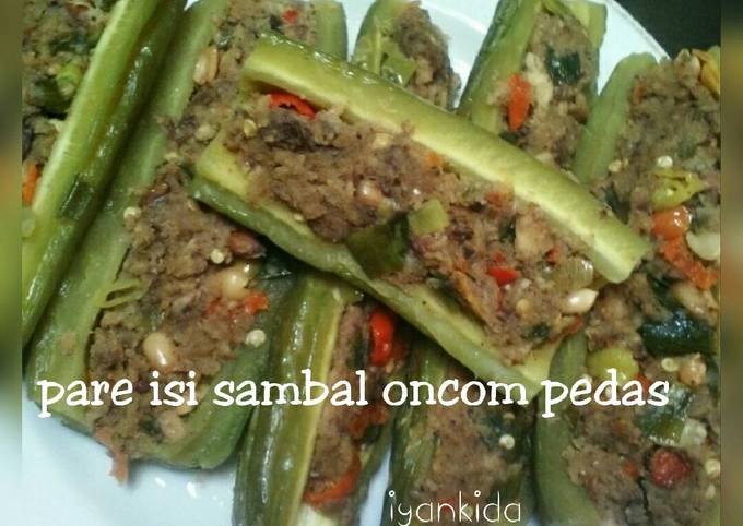 Pare isi sambal oncom pedas(kalau g ada oncom bs diganti tempe)