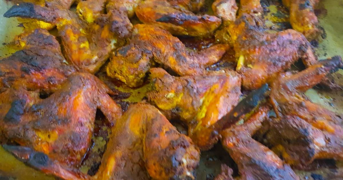 Oven grill chicken wings and drumsticks girki daga Maman jaafar(khairan