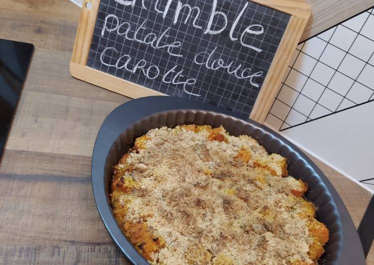 Recette de Ultime Crumble patate douce carotte