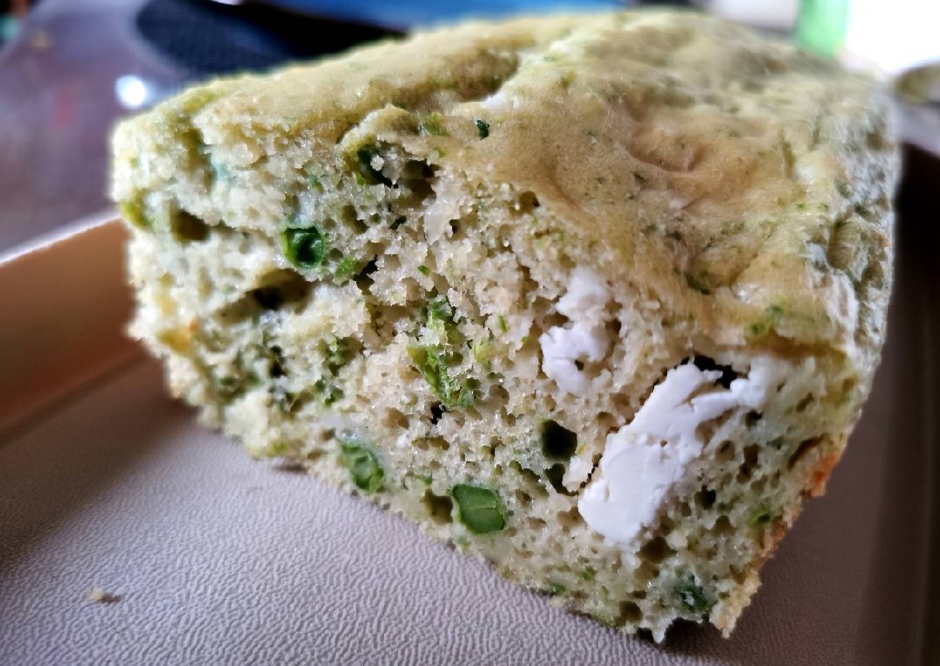 Cake petit pois fêta menthe