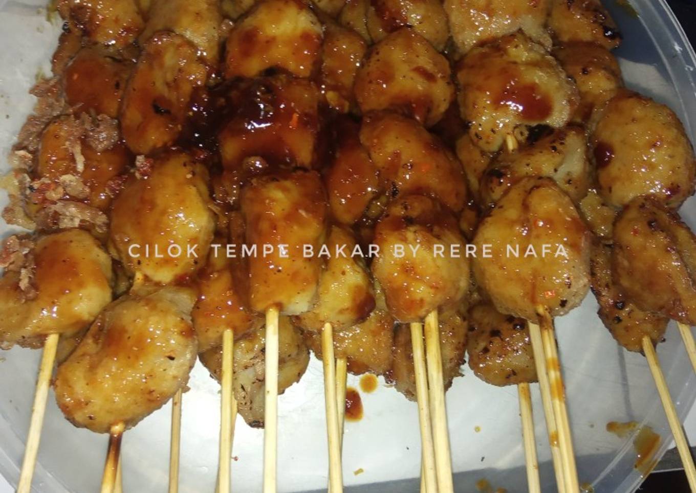 Bakso Tempe bakar bumbu pedas