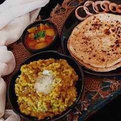 A picture of Split Green Moong Dal Khichdi.