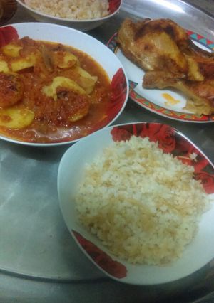 صورة لوصفة بطاطس وارز وفراخ