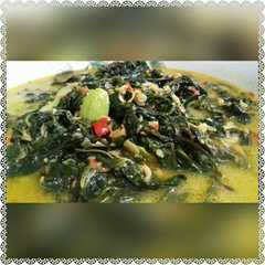 A picture of Sayur daun singkong pedas.
