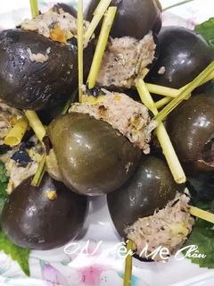 Hình của món Ốc Bưu Nhồi Thịt.