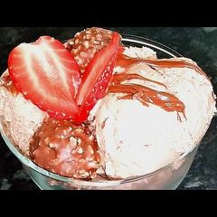 A picture of 3 ingredients chocolate Ice Cream.