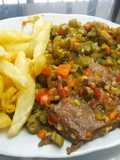 Lengua (de res) con verduras