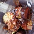 Deliciosos medallones: zucchini y berenjenas c/salsa agridulce