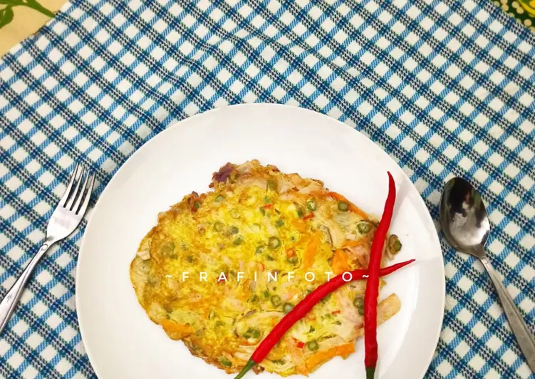 Resep Mudah Omelette crabstick sayur Gurih Mantul