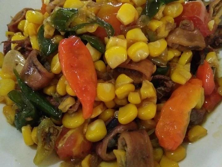 Cara Sederhana Menyiapkan Resep  Oseng Pedas Cumi Asin Jagung Manis yang Bikin Ngiler, Enak Banget