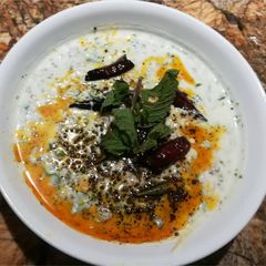 A picture of Dahi Bajra or Bajra Raita Curd Millet.