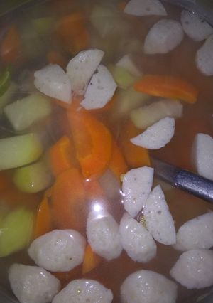 Foto resep Soup baso wortel labu
