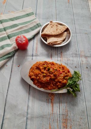 A picture of Egg plant bhartha.