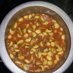 Mushroom peas and potato curry A picture of Mushroom peas and potato curry.