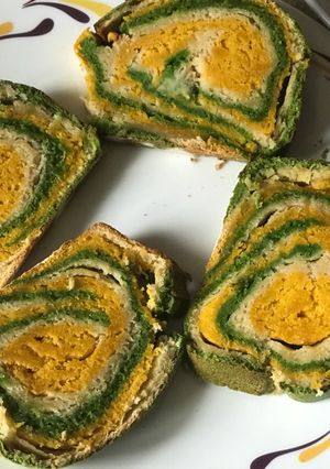 A picture of Tri colour bread.