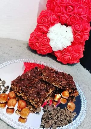 Une photo de Brownie fondant aux éclat de noisettes🍫🐿🍫🐿🍫🐿🍫🐿