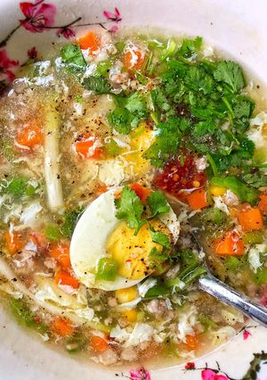 Hình của món Soup Thịt Băm Trứng Gà.