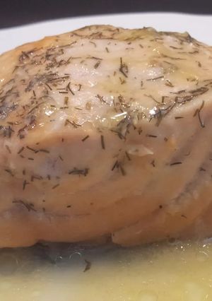 Una foto de Salmón en papillote
