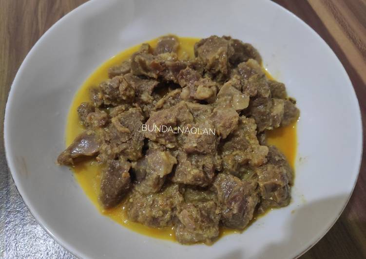 Resep Daging bumbu daun kunyit Anti Gagal