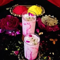 A picture of Thandai Rose Lassi.