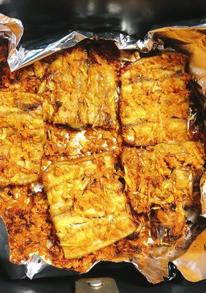 Hình của món Lươn nướng sả nghệ.