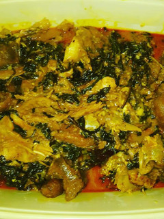 A picture of Bitterleaf soup my way.
