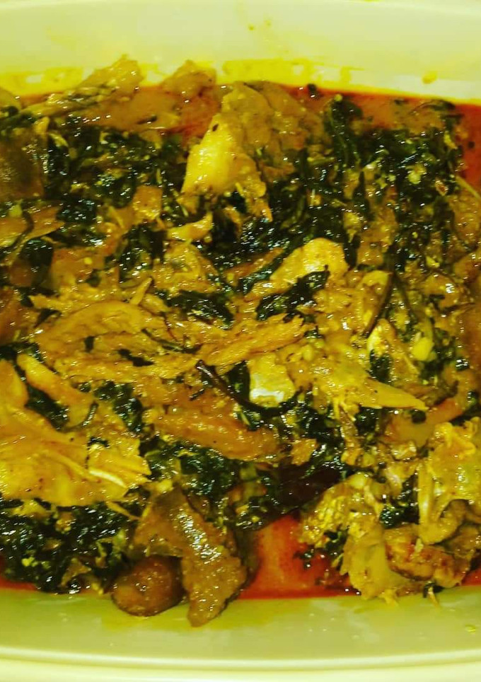 A picture of Bitterleaf soup my way.