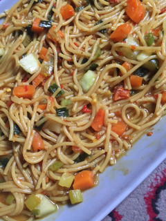 A picture of Sautéed spaghetti.