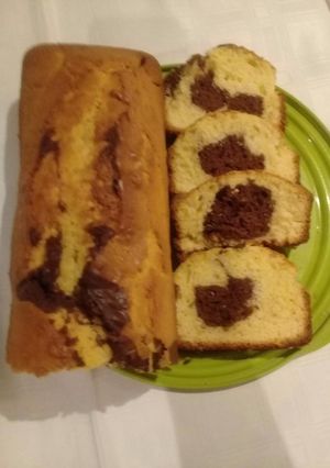 A picture of Vanilla and chocolate cake.