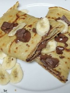 صورة لوصفة كريب الشيكولاتة والموز