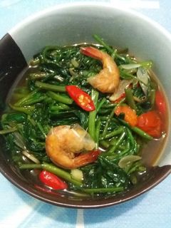 Foto resep Kangkung cah udang (simple)