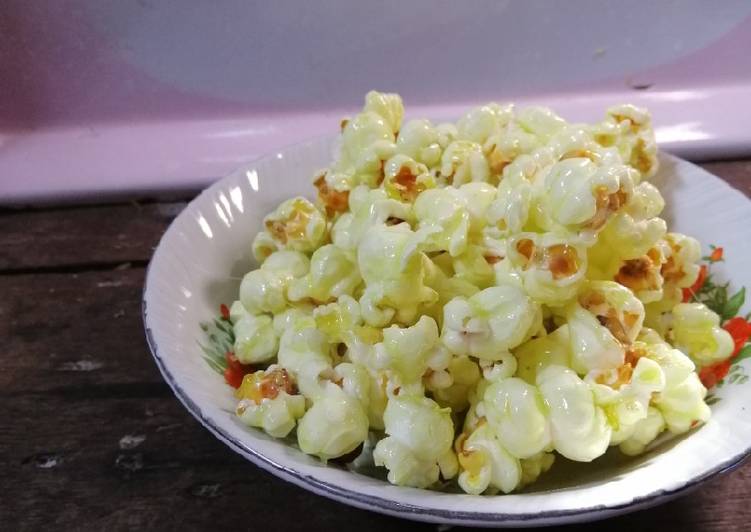 Resep Pop corn rasa sirup melon, Lezat Sekali