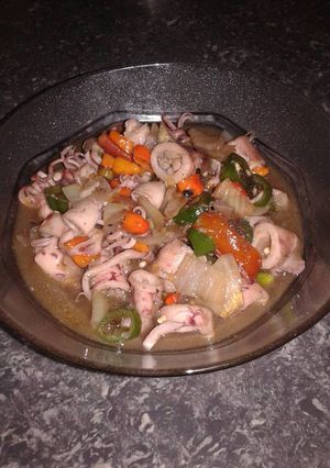 Foto resep cumi asin saus tiram pedas
