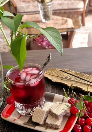 عکسی از دستور شربت آلبالو با تخم شربتی 🍒