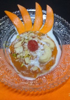 मैंगो कस्टर्ड पुडिंग (Mango Custard Pudding recipe in hindi) रेसिपी मुख्य फोटो