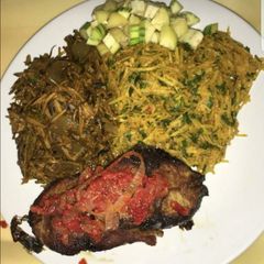 A picture of Abacha with ugba.