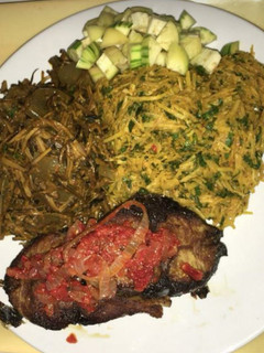 A picture of Abacha with ugba.