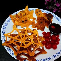 A picture of Halloween Pancakes, Eggless.