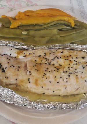 Una foto de Lenguado a la plancha con especias orientales