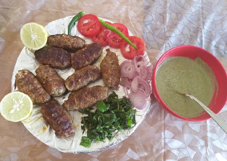 Recipe of Super Quick Homemade Mutton seekh kabab