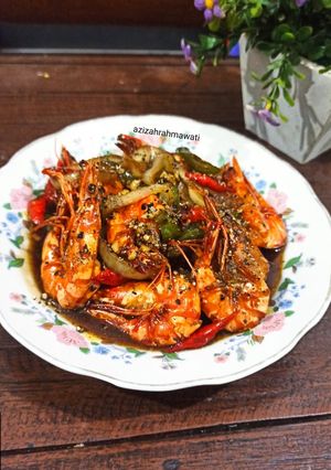 Foto resep Udang saus lada hitam