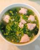 Canh bông thiên lý, thịt băm, mọc