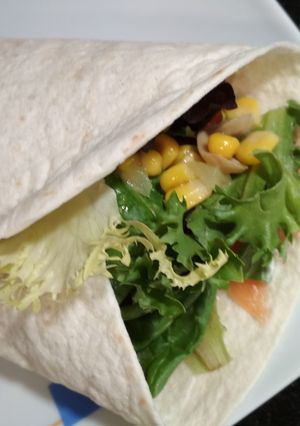 Una foto de Wrap de salmón