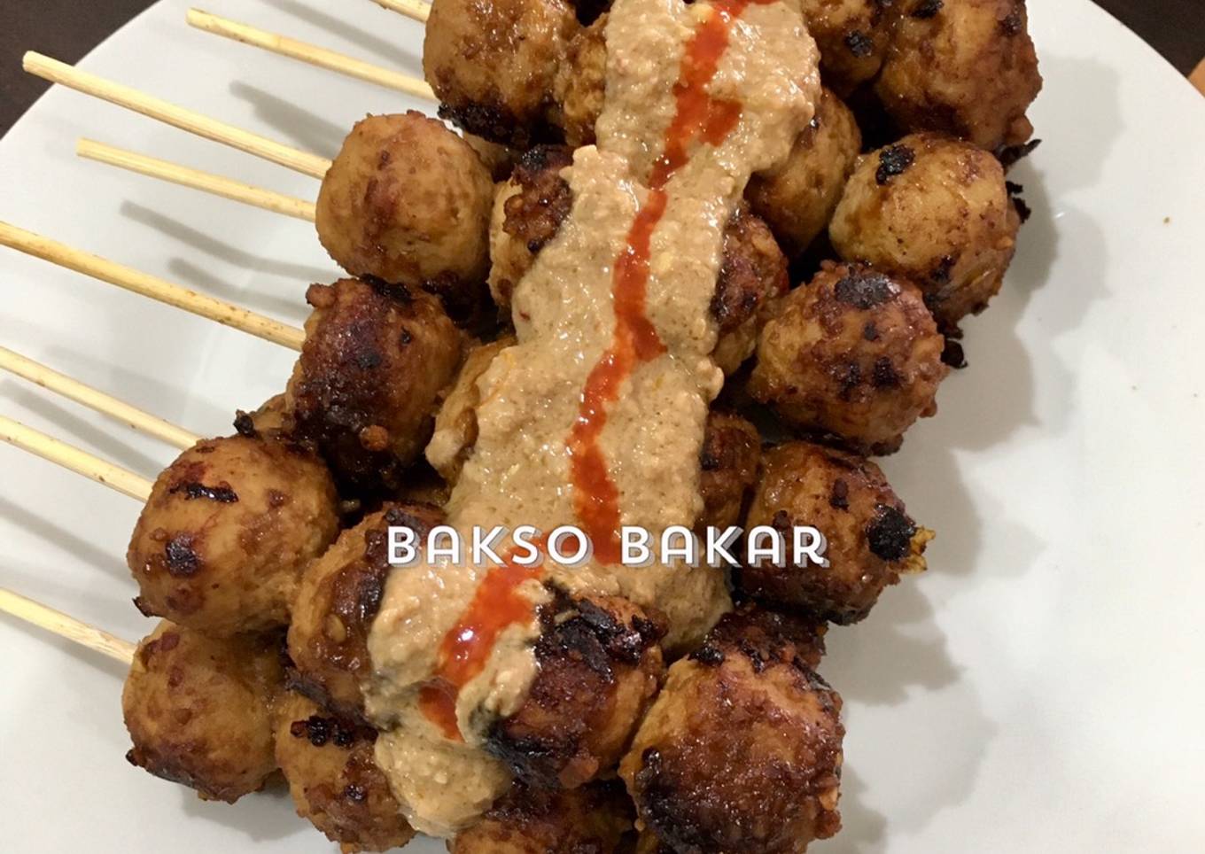 Bakso bakar (sambal kacang)