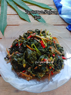 Foto resep Tumis daun singkong teri